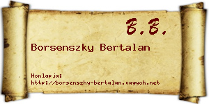 Borsenszky Bertalan névjegykártya